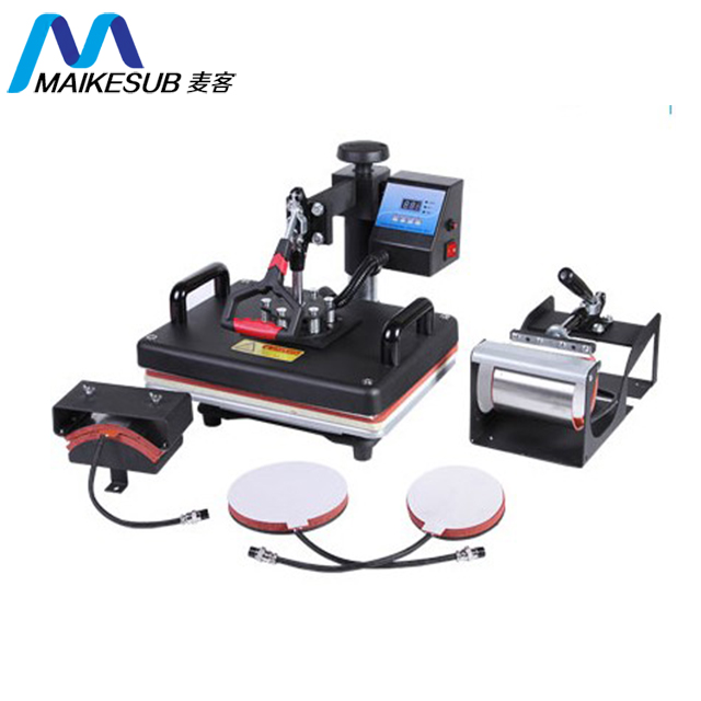 Maikesub New Dual Digital Display Heat Press Transfer Sublimation Machine for 5IN1 Heat press
