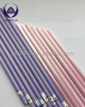 Wholesale New Milky pink Color handblown drawing 3.3 colored borosilicate glass rod