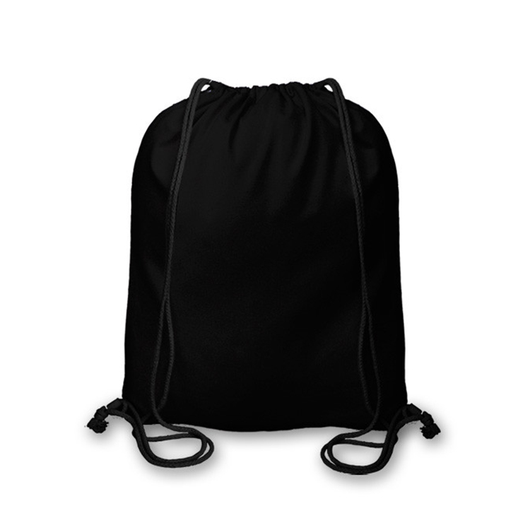 12 OZ рюкзак стиль черный холст хлопок drawstring сумка