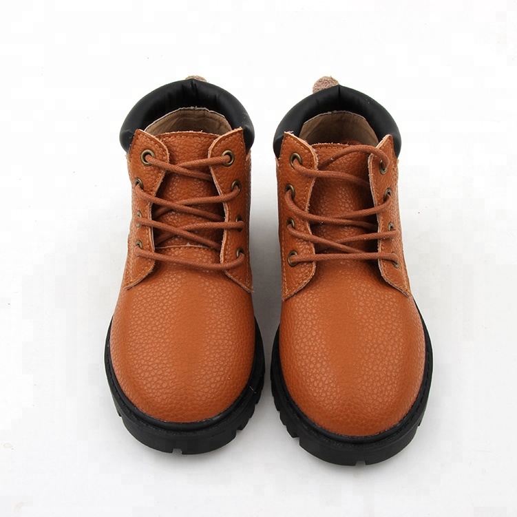New kids martin shoes genuine leather winter warm children boy shoes