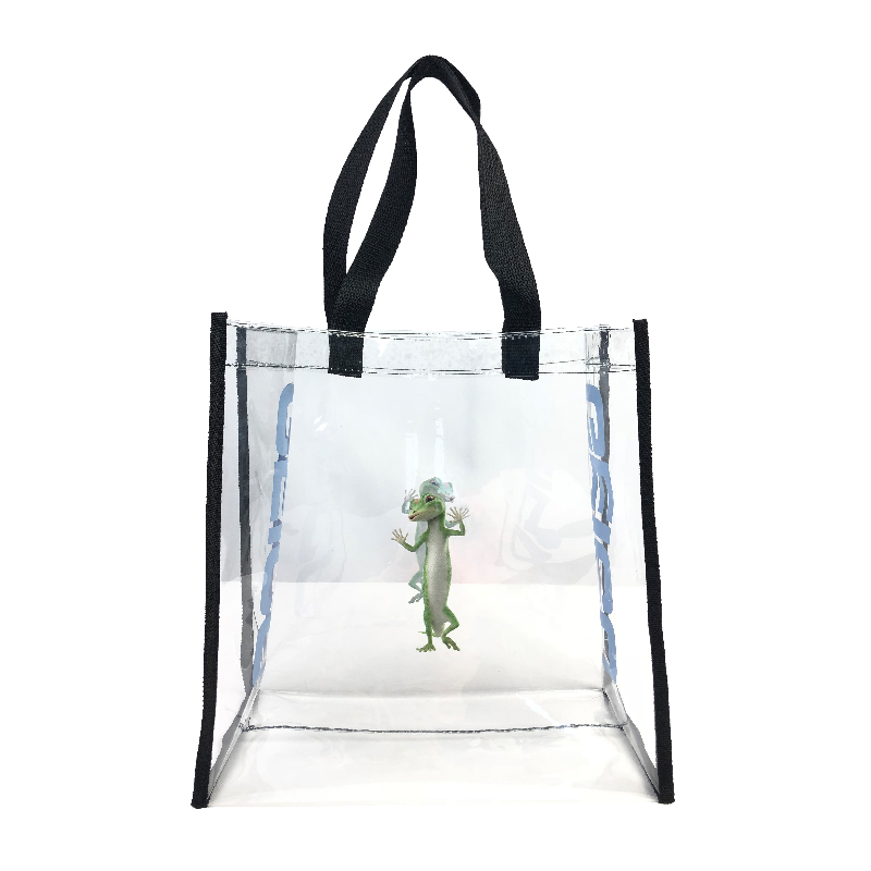 Custom Logo Printing Waterproof Tote Bag Clear PVC Shopping Bag
