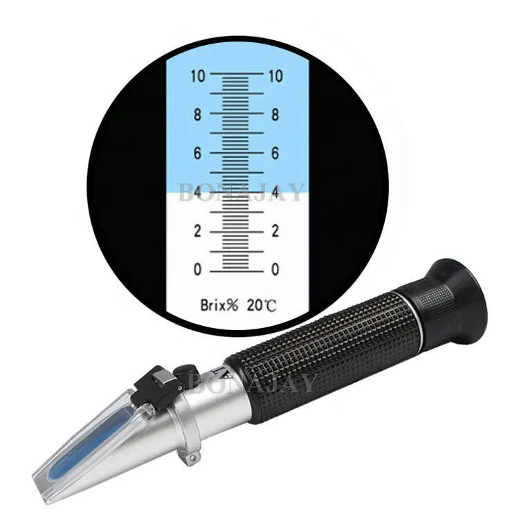 Portable Refractometer 0 - 10% Brix Hard Case Sugar Fruit Cutting Fluid with ATC