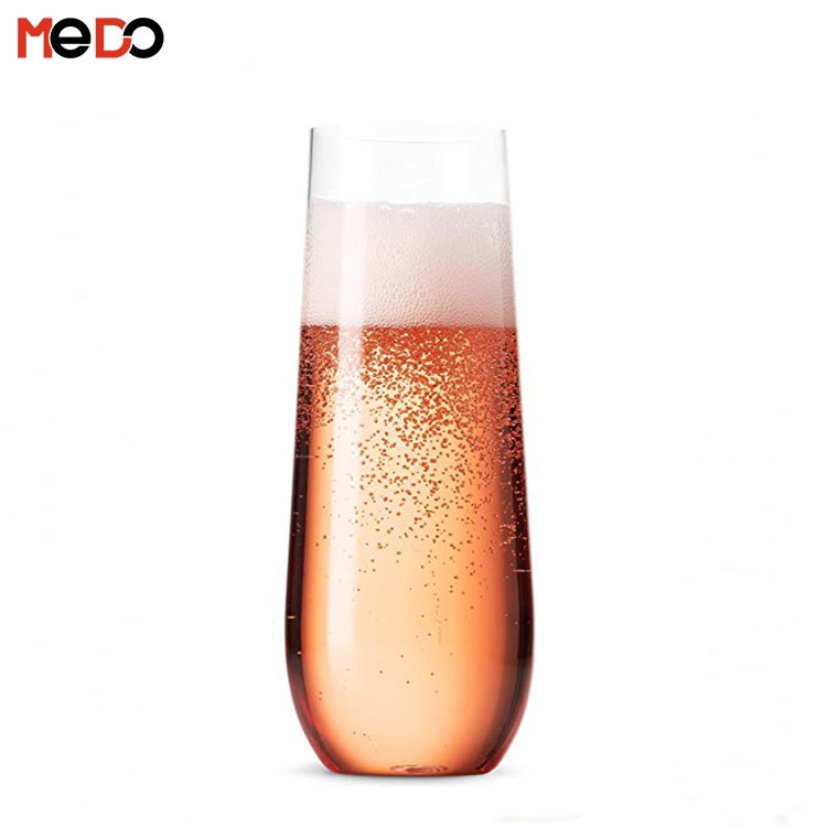 9oz флейта утилизируемых бокал для шампанского ne флейта Stemless, пластиковые стальные Шампанский флейт