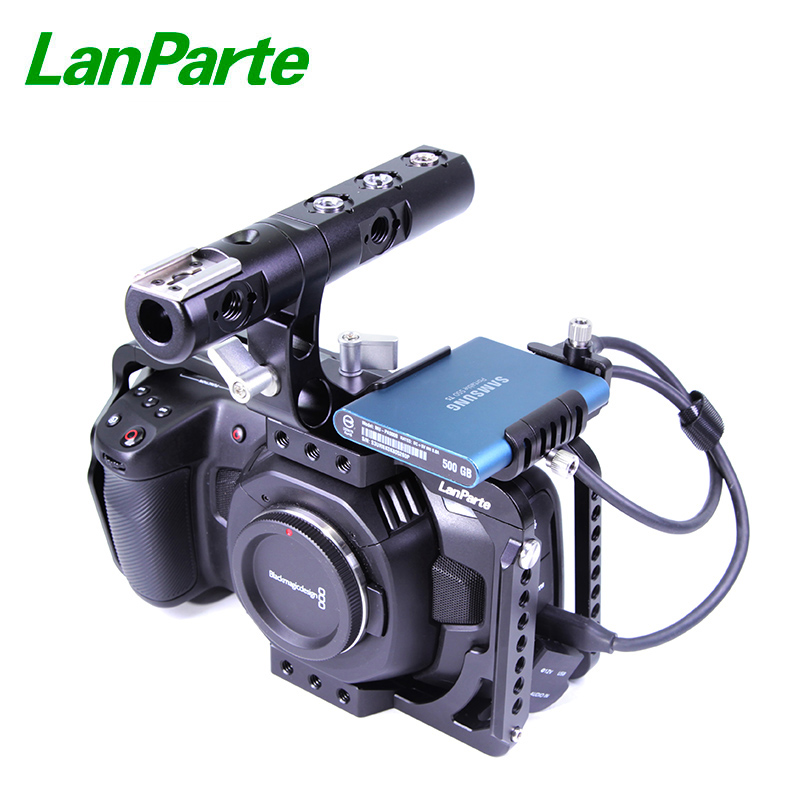 LanParte Blackmagic карманная Кинокамера 6K/4K Полная Клетка с держателем SSD T5 и верхней ручкой