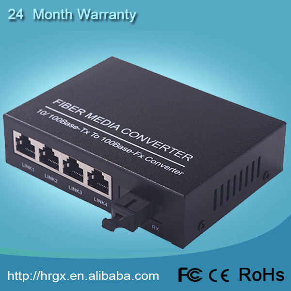 Специализируется на производстве высокое качество 10 /100M 1 Волоконно 4 Ethernet Конвертер SFP СМИ