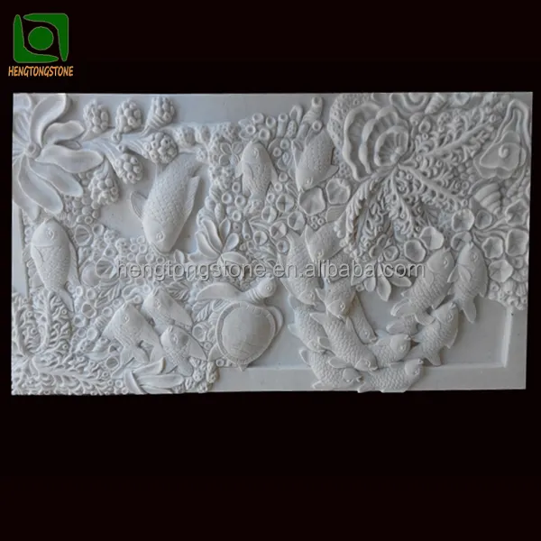 Fish And Flower Relief Sculpture
