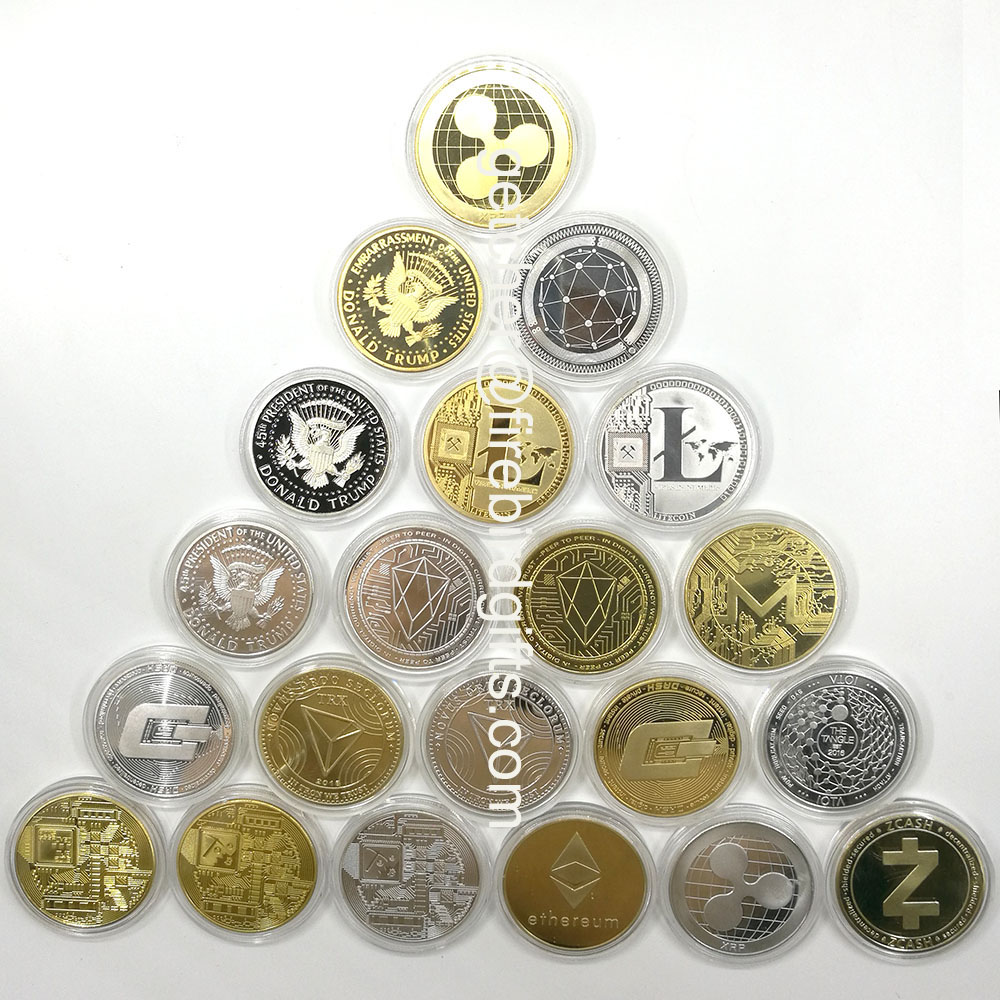 Изготовленный На Заказ BTC криптовалюта метал покрытый золотом, серебром монеты