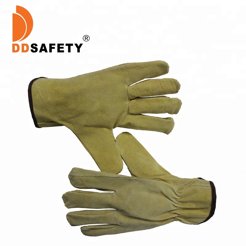 DDSAFETY Желтый Мягкая кожа вождения мотоцикл перчатки