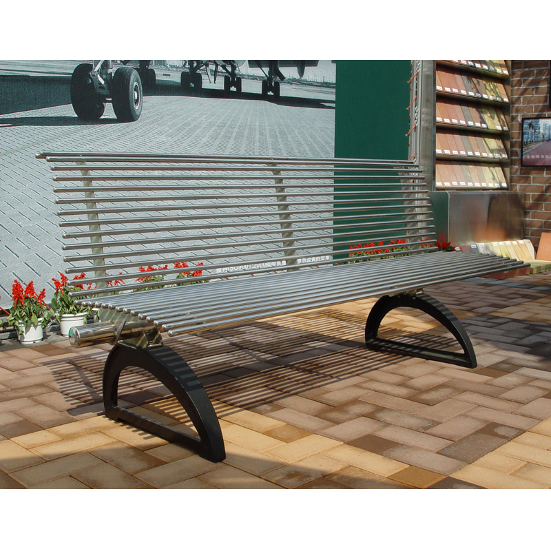 hot selling outdoor modern stainless steel park bench outside seating metal garden bench chair airport sitting seat street bench