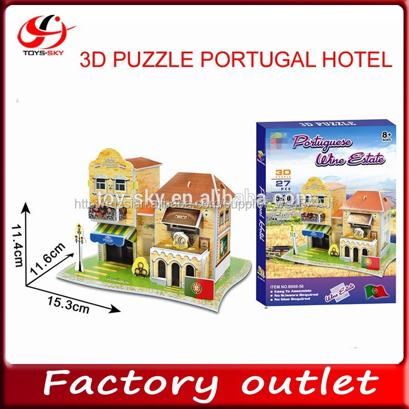 воспитательная игрушка 3d головоломки португалии 3d зданий головоломка diy игрушка