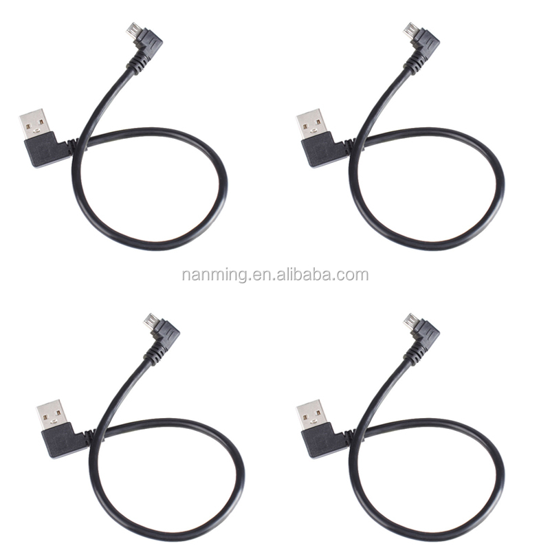 90 градусов Угловой Micro USB штекер к USB 2,0 штекер зарядный кабель