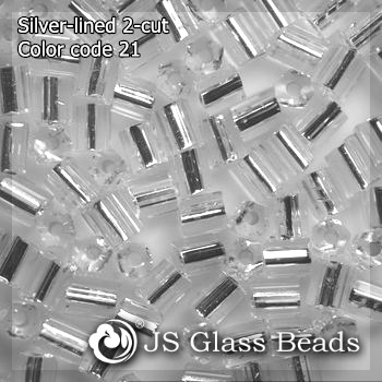 High Quality Fashion JS Glass Seed Beads - 21# Silver Lined 8/0 2-CUT Beads For Garment & Jewelry
