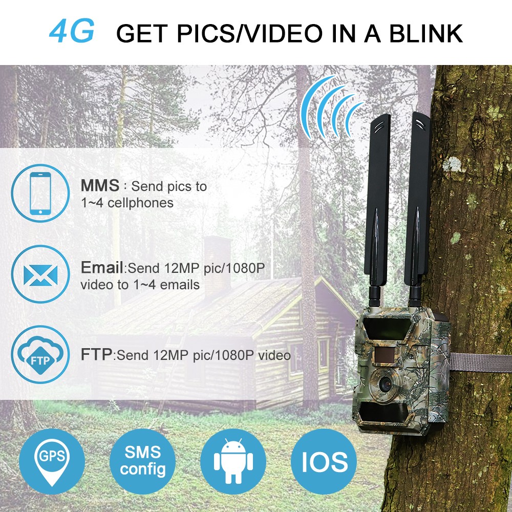 Sifar новый быстрый WIFI GPS Trail IP66 Открытый водонепроницаемый приложение управления 4G дикой природы охотничья камера