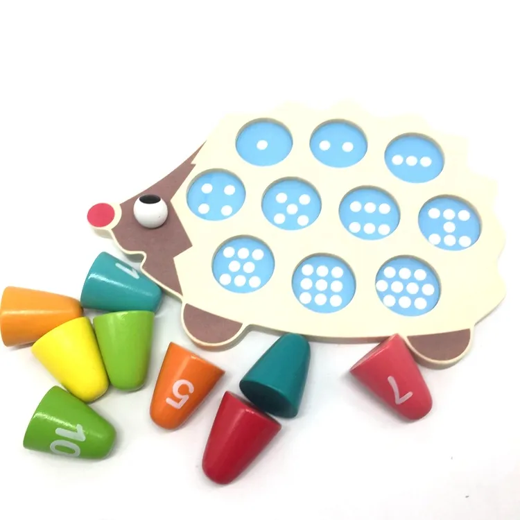 Hot Selling Early Math Education Colorful Number Matching Memory Chess Hedgehog counting toy