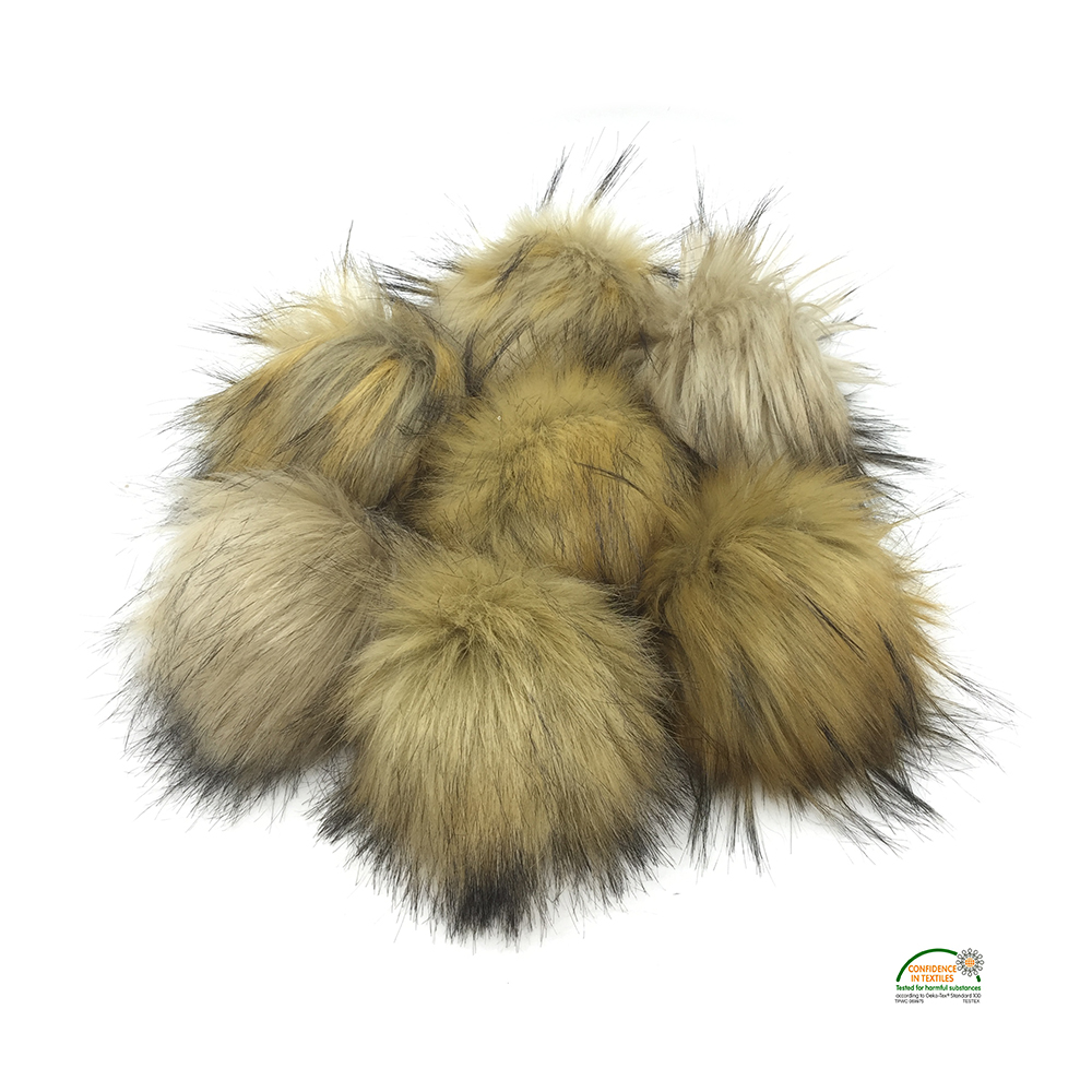 Hot Sale Faux Fake Fur Pom Poms Ball With Snap For CC Beanie Hat