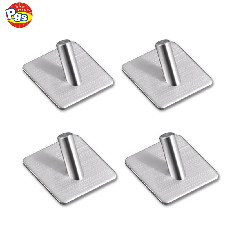 Prodigy Baby Supplier Stainless Steel Adhesive Wall Hook 5kg Damage-Free Towel Hook For Hooks & Rails