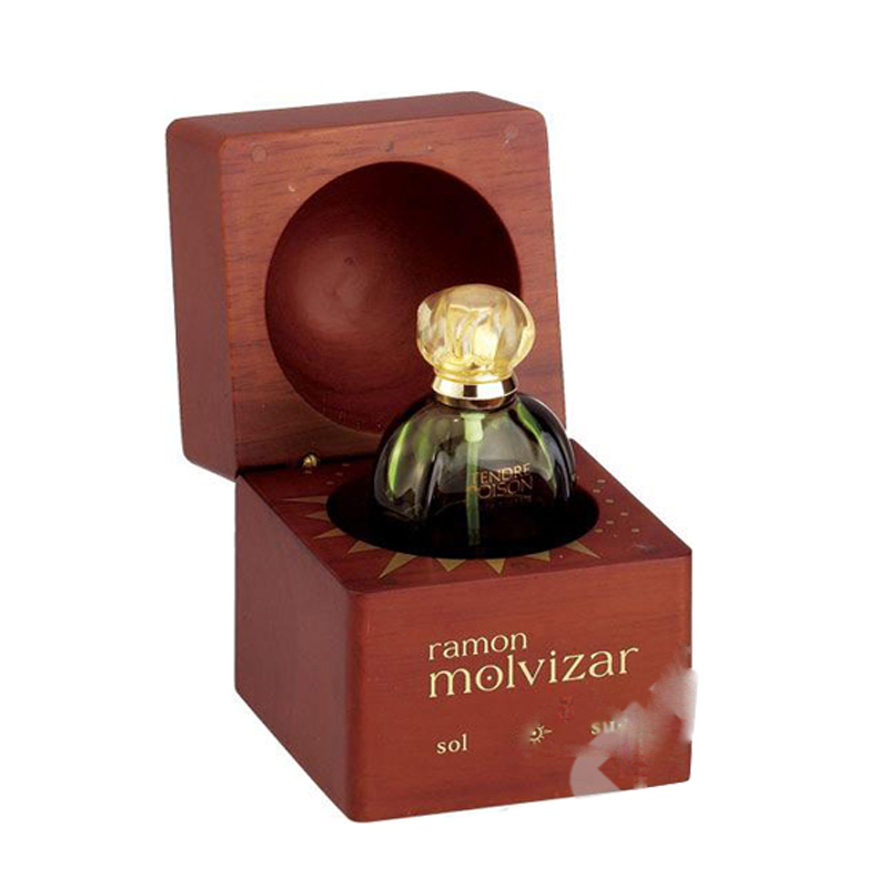 New item small size exotica solid wooden perfume essential oil cosmetic gift packaging box for arabic