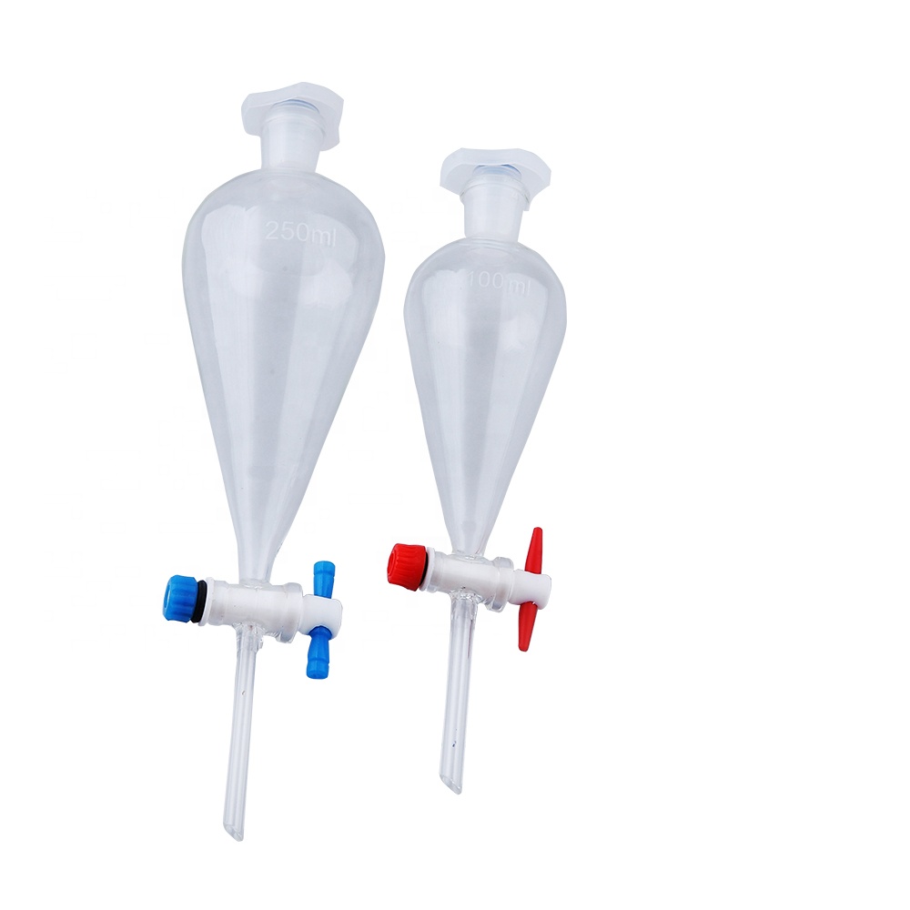 HDMED Pear Shape Separatory Funnel with Plastic Stopper