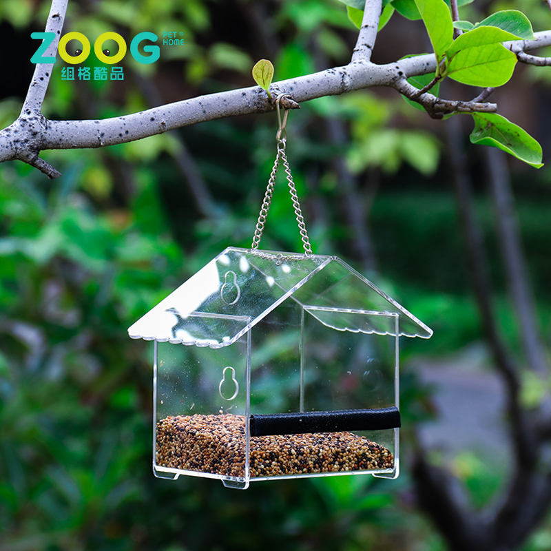 clear acrylic window bird feeder humming bird food feeder