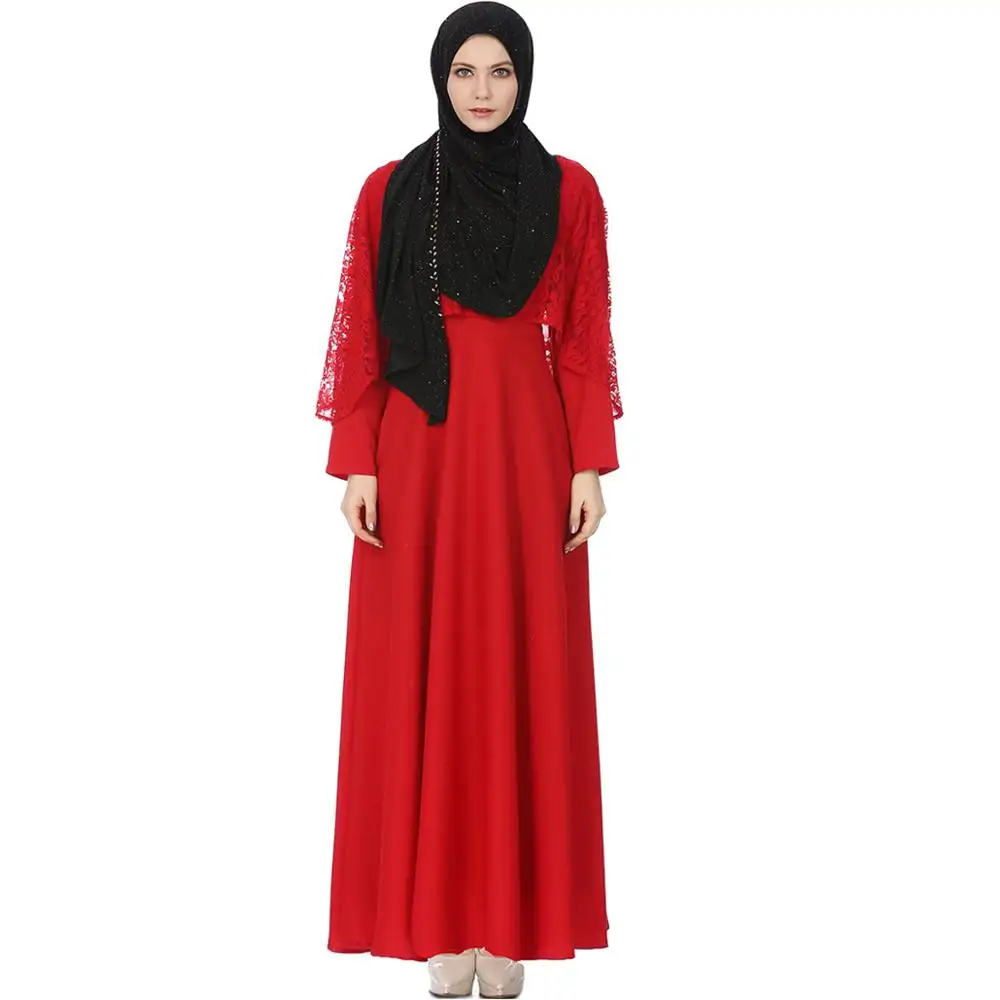 Wholesale Lace Party Dress Abaya Muslim Dress For Women