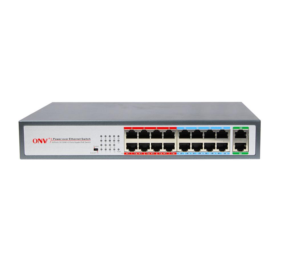 16 портов 100 Мбит/с POE Ethernet коммутатор CCTV система 250 м poe переключатель