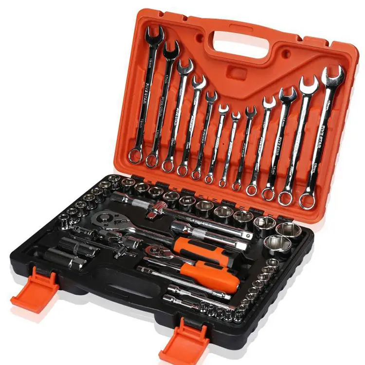 61pcs 1/4" 1/2" Car Repair Tools Ratchet Wrench Spanner Set Combination Auto Tool Kits Socket Set Hand Tool