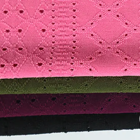 New arrival jacquard  knitting punch hole knitted fabric with hole jacquard