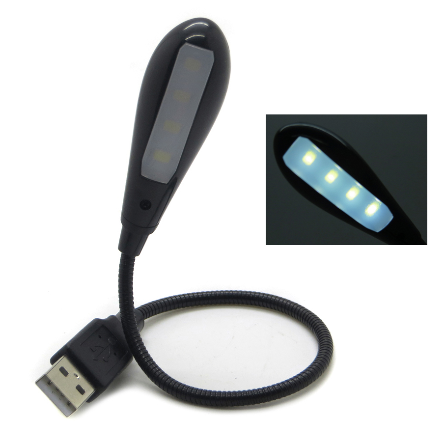 Ноутбук 5 в USB книга свет 4 LED Гусь шеи Складная книга лампа