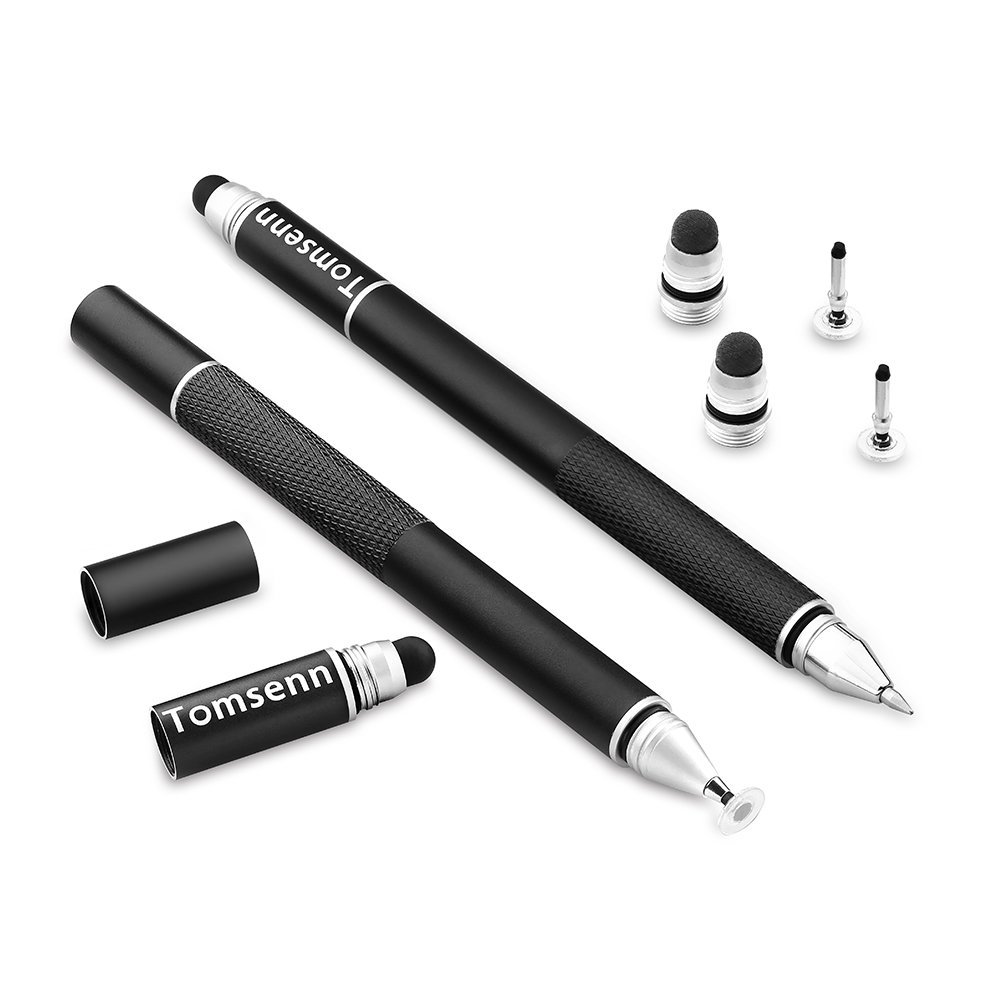 Набор дисковых стилусов 2 в 1 серии Precision/Styli с 4 сменными дисковыми наконечниками, 2 сменными волоконными наконечниками