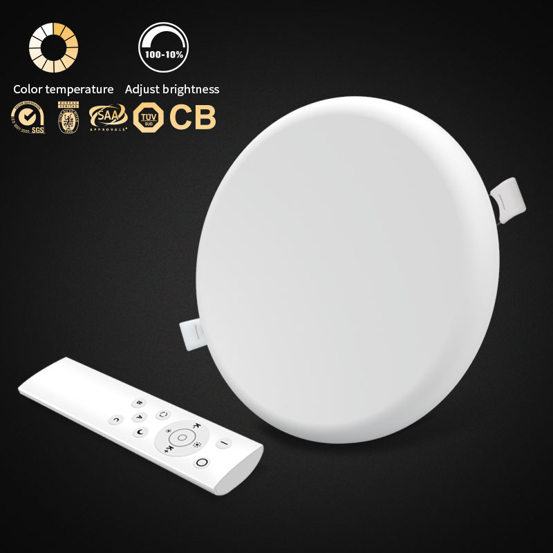 Dimmable необрамленная панель лампа smd встроенный светильник круглая поверхность 18 Вт светодио дный светодиодный потолочный светильник с дистанционным управлением