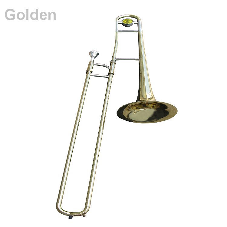Хорошее качество золотой лак Trombone с черным холщовым чехлом