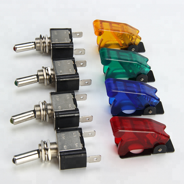 12V 24V Автомобильный ВКЛ-ВЫКЛ LED тумблер с крышкой ПК