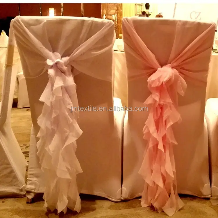 good quality banquet wedding chair chiffon hoods for chiavari chair