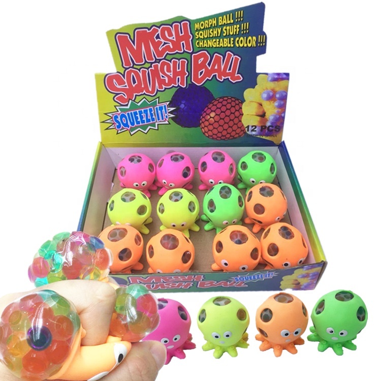 New Wholesale TPR Soft Mesh Grape Ball Spongy Bead Animal Octpus Squishy Toys Relief Stress Toys Ball Funny Toy for Kid Children