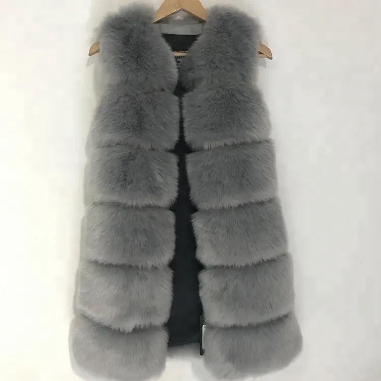 Women vest middle long certified china popular brand fur coat