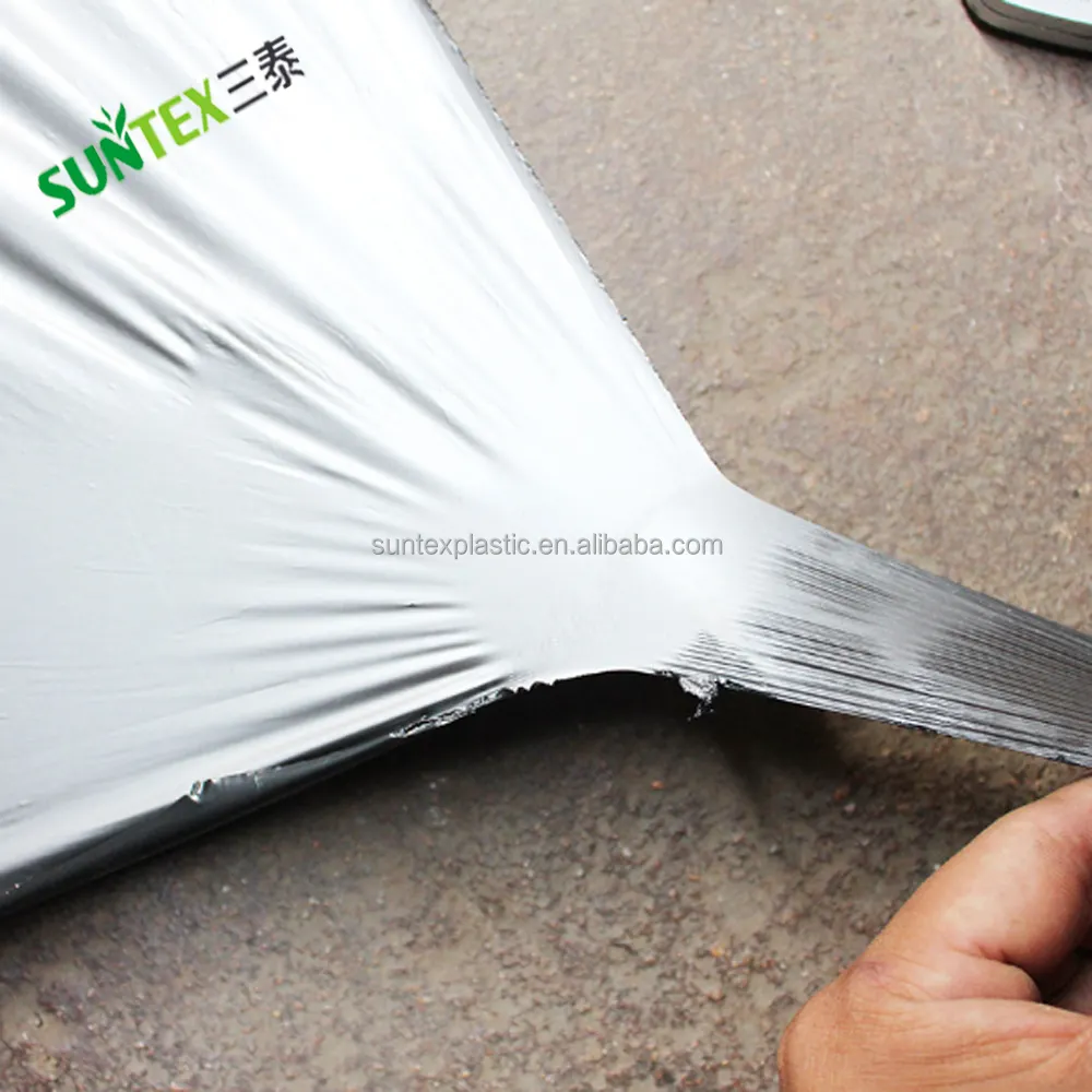 30 Micron Black Silver Light Reflective Mulch Film, Vegetable Plants Ground Cover Weed Control Plastic Poly Film