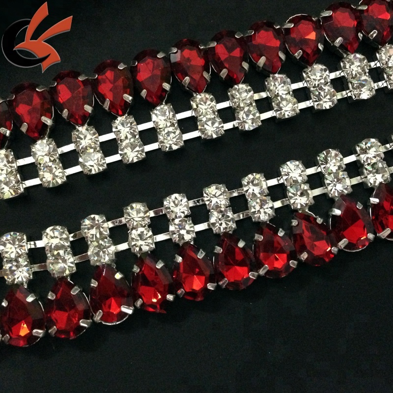teardrop crystal rhinestone trimming rhinestone chain trims rhinestone banding