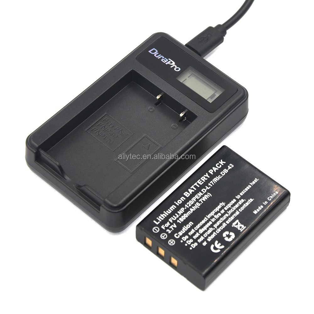 DuraPro NP-120 ЖК-USB цифровой зарядное устройство для Fujifilm Fuji M603 F11 J10 Ricoh DB-43 батареи
