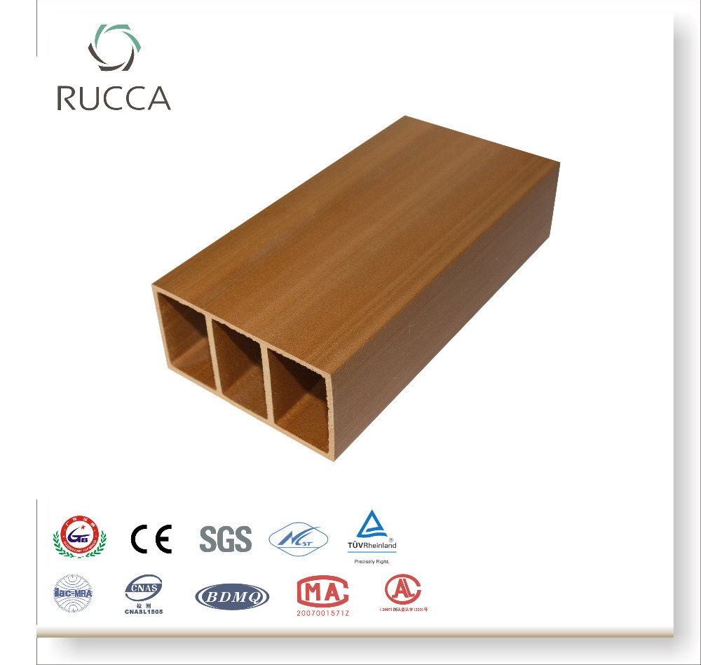 Rucca, деревянная пластиковая композитная полая трубка для древесины, Пиломатериал для наружной облицовки стен 100*50*3 мм, Гуандун, Китай