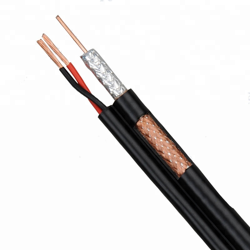RG59 2C Кабель с питанием от производителя cctv камера безопасности F разъем CE ROHS CPR Сиамский кабель коаксиальный RG59 2C