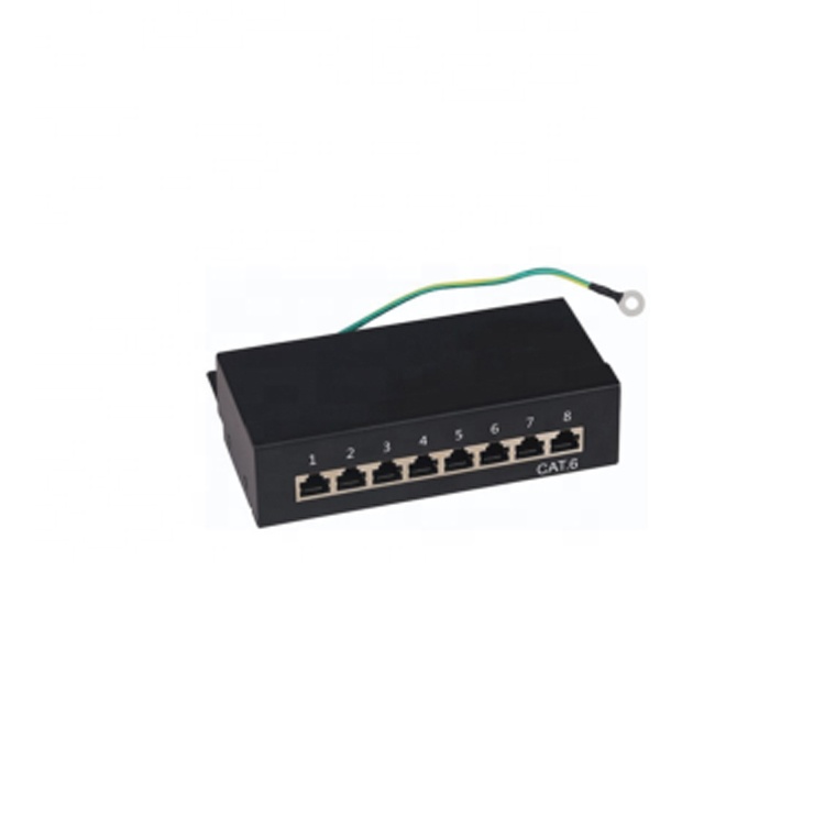 Черный CAT5E CAT6 CAT6A 8 12 24 порта STP патч-панель для RJ45 Kestone Jack
