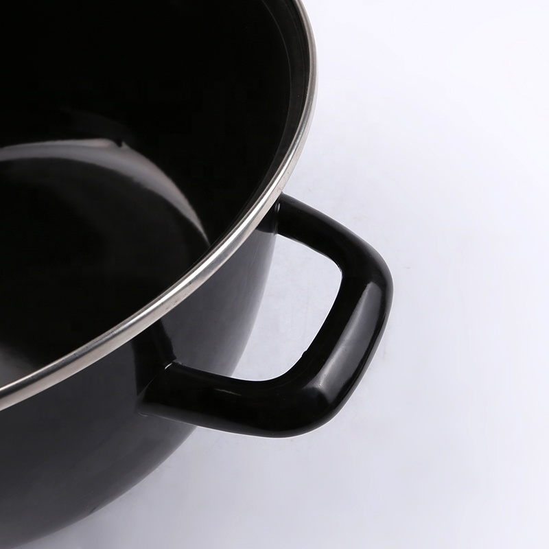 2019 On TV Hot selling deep enamel frying pan for chips frying enamel fryer pot