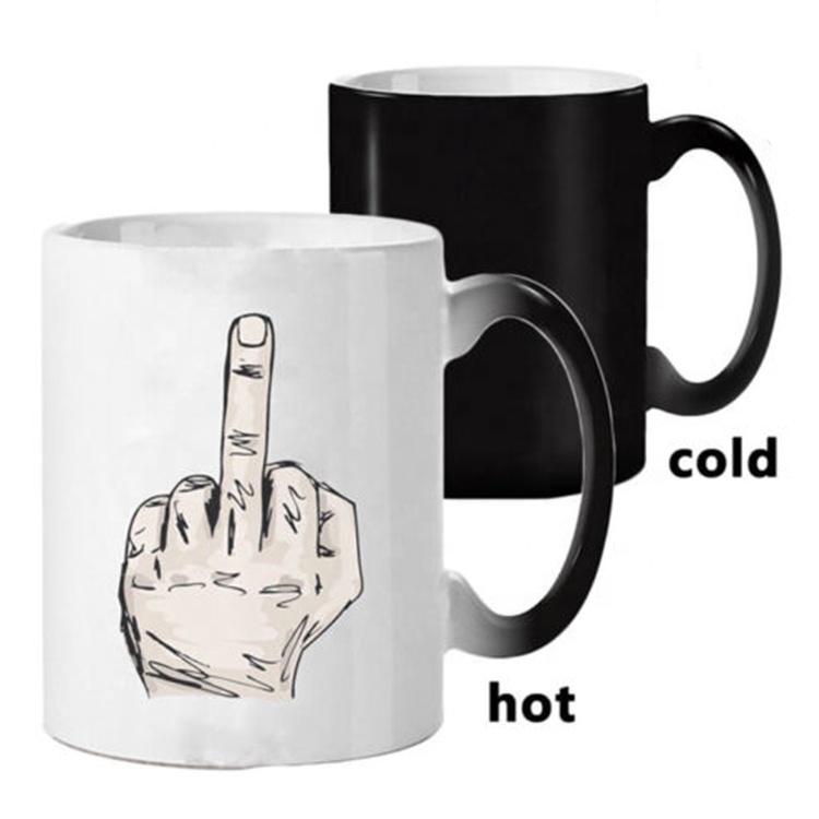 Funny Middle Finger Color Change Mug Unique Style Coffee Mugs Coffee Thermal Mug