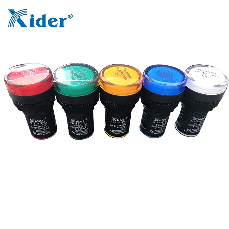 Xider красного и синего цвета 22 мм 6V/12V/110V/220V AC/DC светодиодный индикатор сигнала AD22-22B/BS