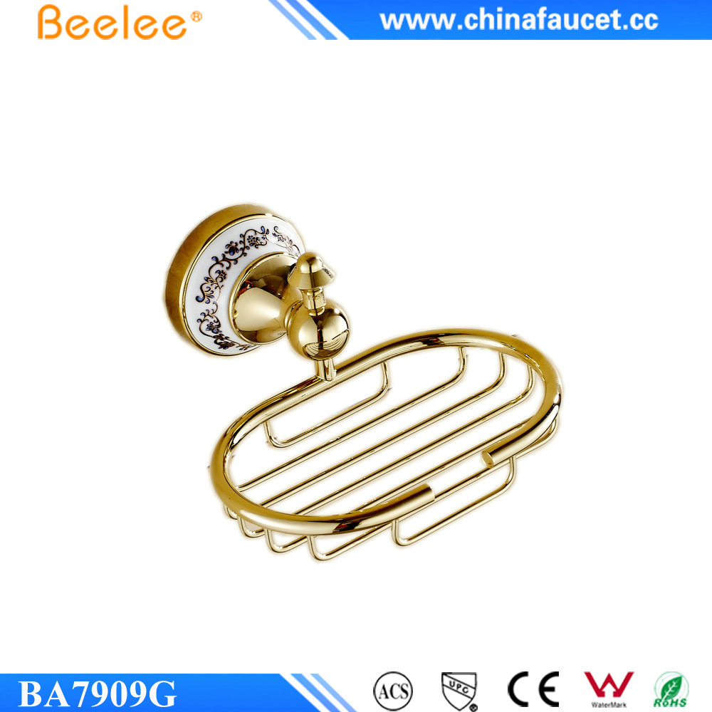 Beelee BA7909G античная латунь с керамической золото мыльница медь мыльницы мыло Корзина