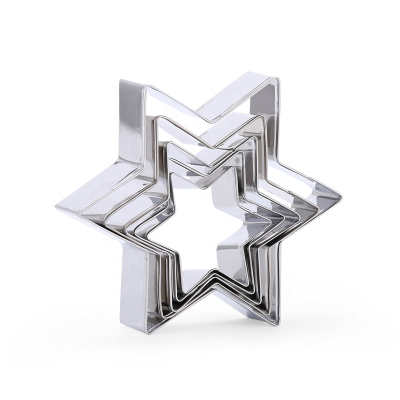 Горячая продажа из нержавеющей стали Mogen David shaped cookie cutter set