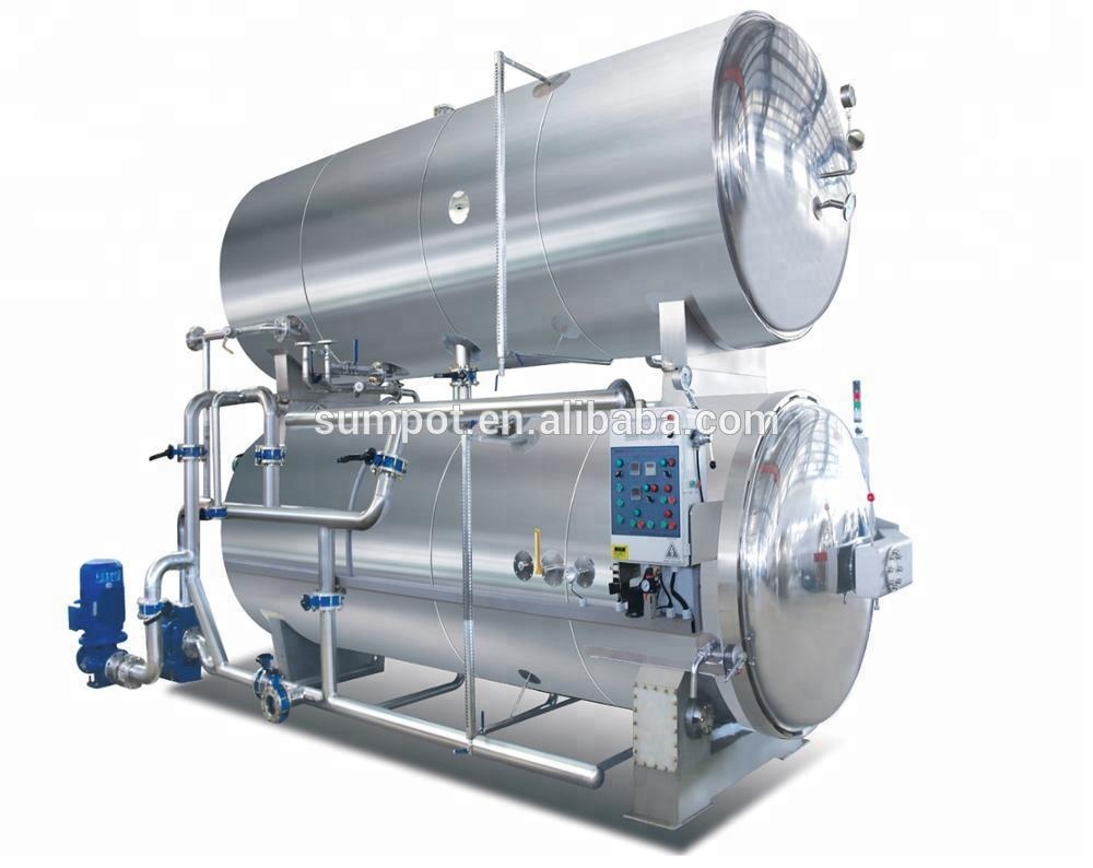 Energy efficient double layer water immersion type sterilizer retort sterilizing retort