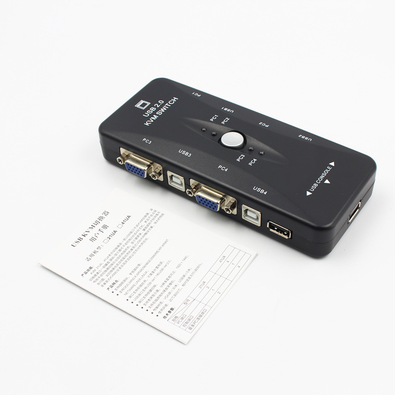 Один-четыре USB порта KVM переключатель четыре в и один из