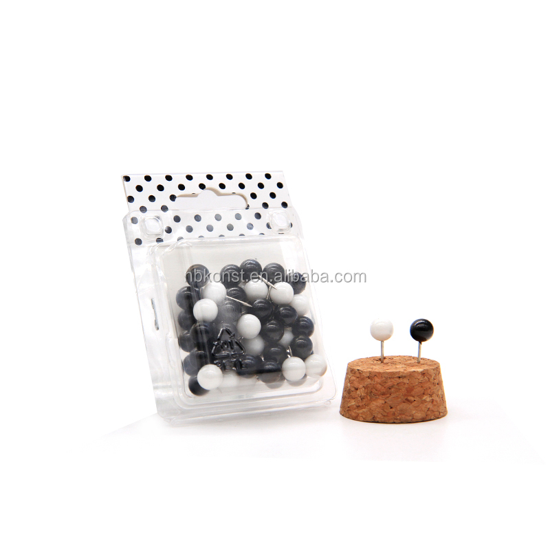 plastic map pins with black/white
