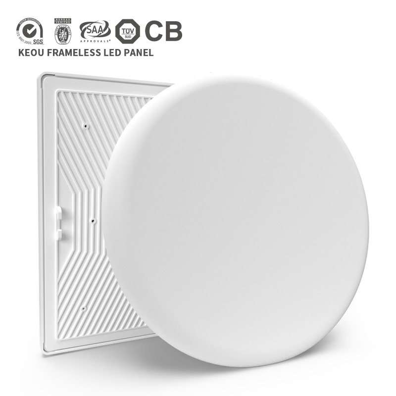 KEOU круглая Поверхностная Монтажная smd TUV CB без рамки, безободковая панель, встраиваемая лампа 24 Вт, светодиодный потолочный светильник